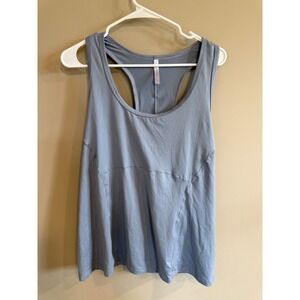 Fabletics Athletic Tank Top Blue Gray 1X Racerback Workout Gym